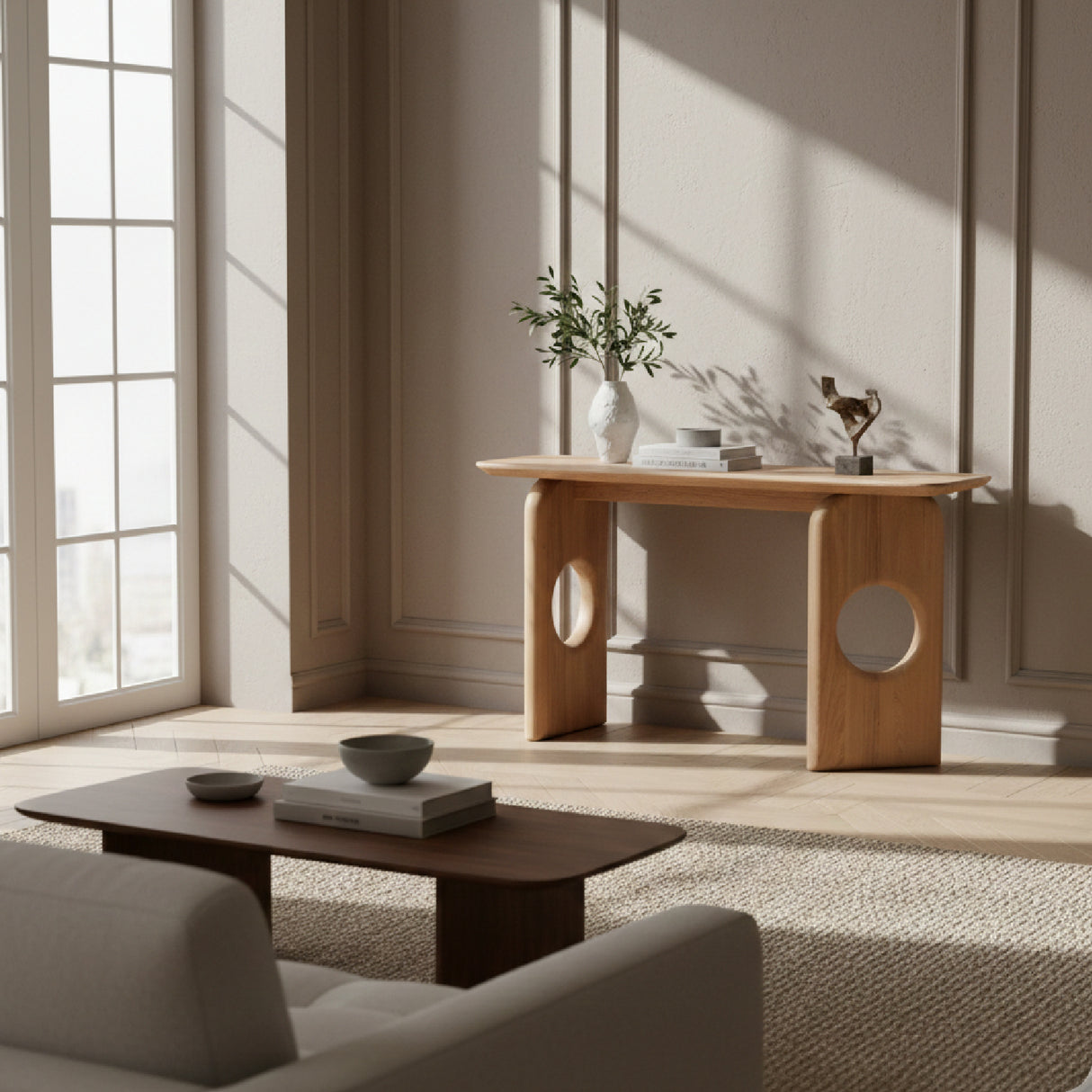 Beige Marble Console Table | OROA Modern Osaka | Oroa.com