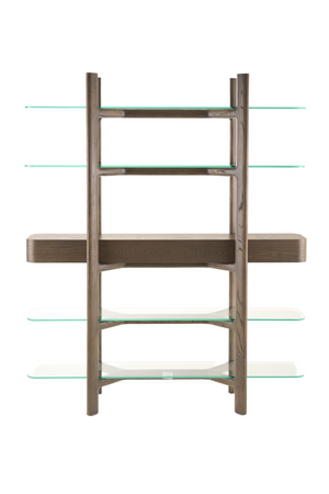 Gray Ash Glass Bookshelf | OROA Modern Rinaldi | Oroa.com
