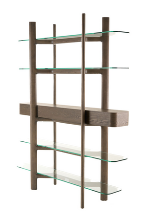 Gray Ash Glass Bookshelf | OROA Modern Rinaldi | Oroa.com