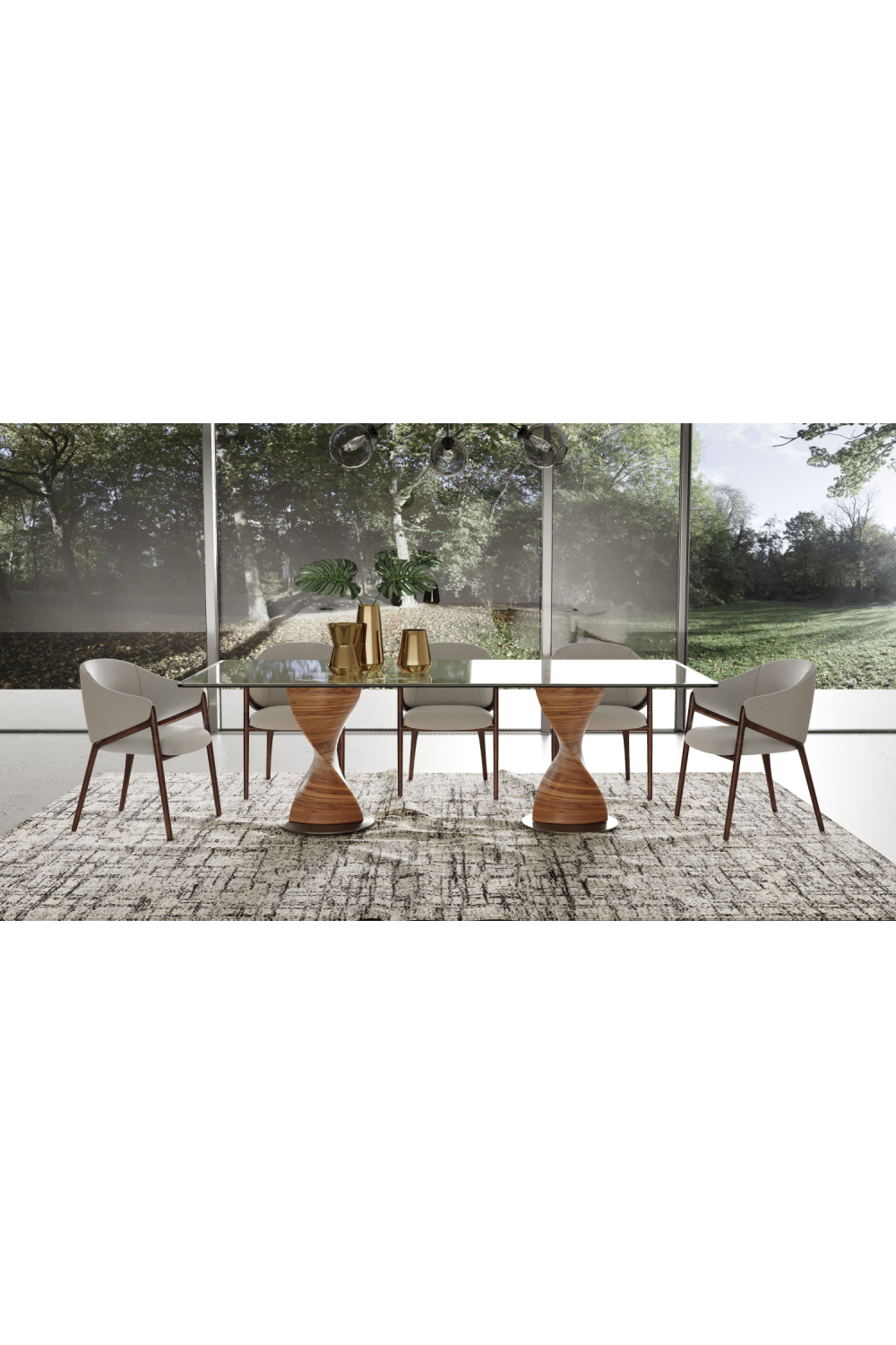 Twisted Wood Base Dining Table | OROA Modern Cleveland | Oroa.com