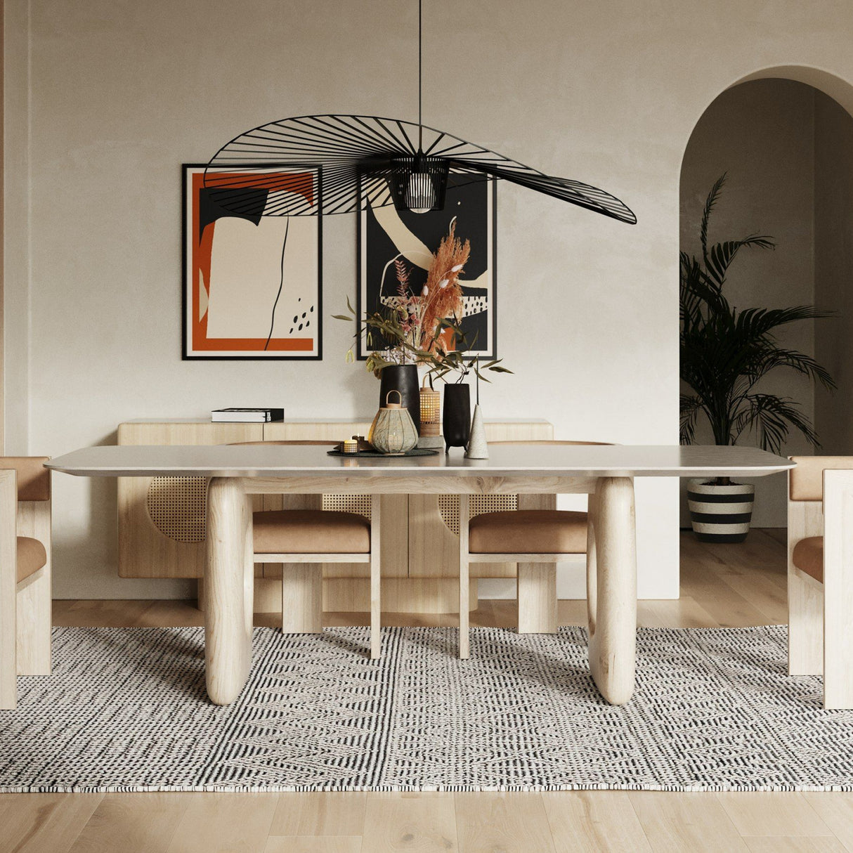   Beige Marble Dining Table | Oroa.com