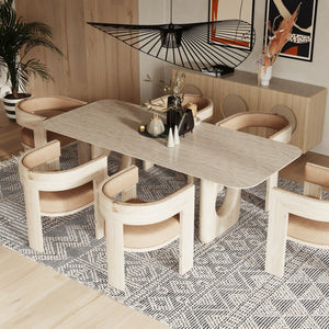   Beige Marble Dining Table | Oroa.com