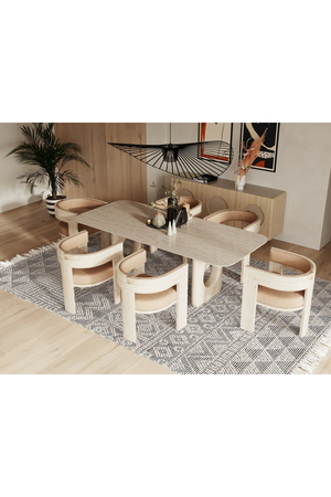 Beige Marble Dining Table | OROA Modern Osaka | Oroa.com