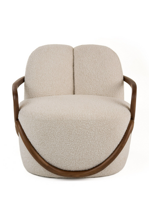 alnut-Framed White Accent Chair | OROA Modern Fortuna | Oroa.com