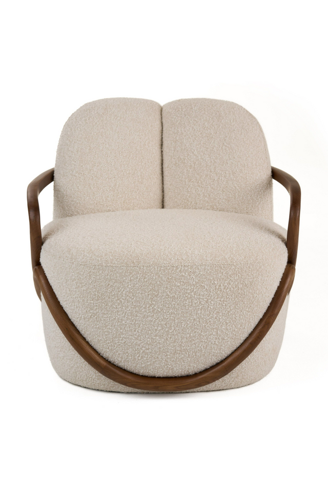 alnut-Framed White Accent Chair | OROA Modern Fortuna | Oroa.com