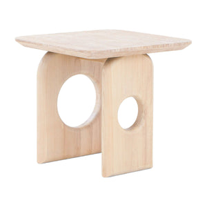   Beige Marble End Table | Oroa.com