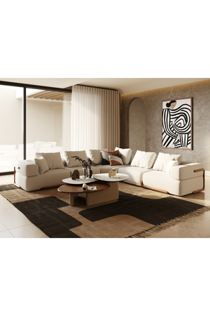 White Fabric Sectional Sofa | OROA Modern Simone | Oroa.com