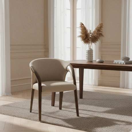 Vegan Leather Curved Dining Chair | OROA Modern Wynetta