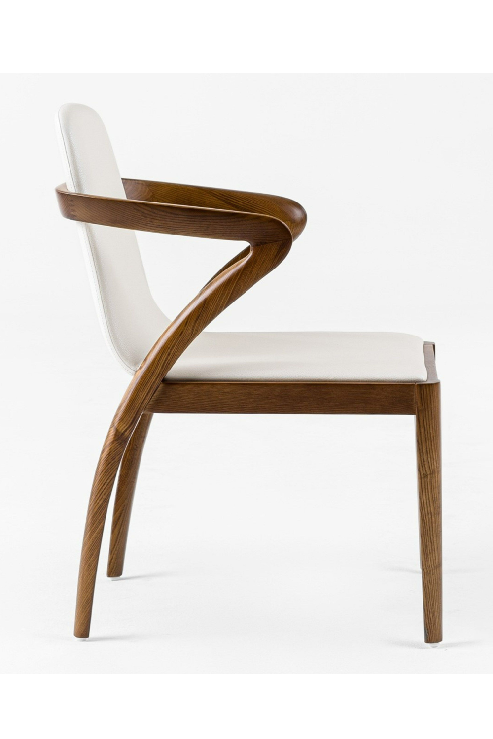 Walnut Framed Cream Dining Chair | OROA Modern Falcon | Oroa.com