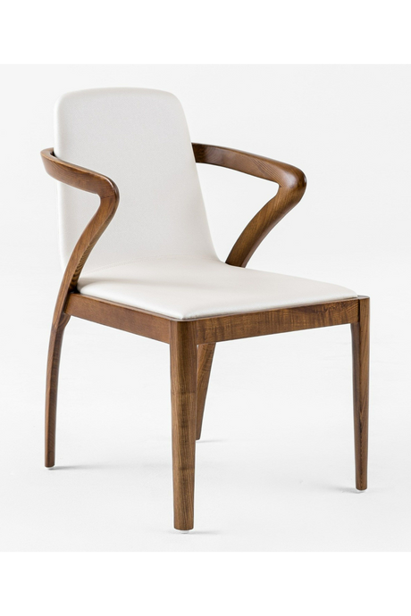 Walnut Framed Cream Dining Chair | OROA Modern Falcon | Oroa.com