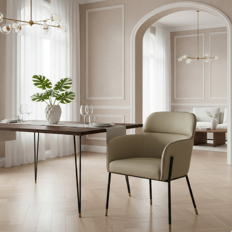 Gray Vegan Leather Dining Armchair | OROA Modern Brady