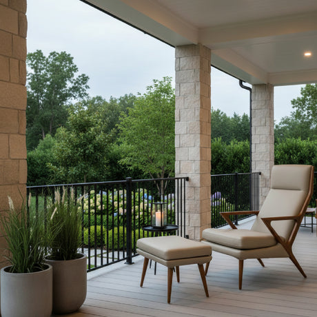 Beige Vegan Leather Lounge Chair & Ottoman | OROA Modern Fulton