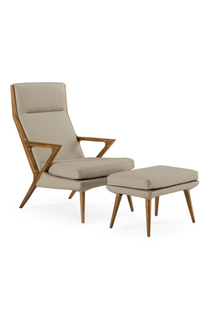 Beige Leatherette Lounge Chair & Ottoman | OROA Modern | Oroa.com