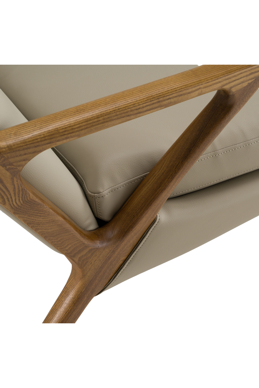 Beige Leatherette Lounge Chair & Ottoman | OROA Modern | Oroa.com