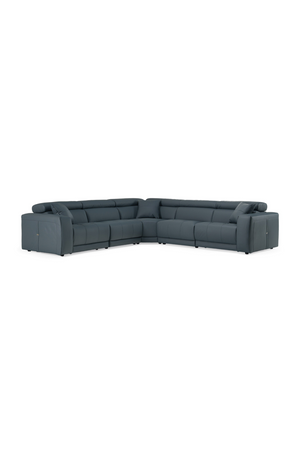 Blue Leather Recliner Sectional Sofa | OROA Modern Dalton | Oroa.com