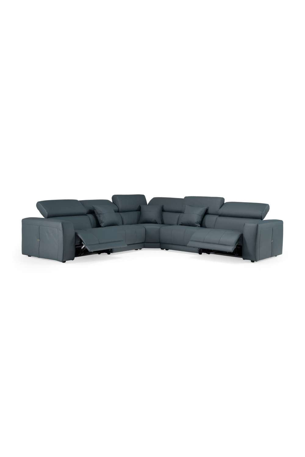 Blue Leather Recliner Sectional Sofa | OROA Modern Dalton | Oroa.com