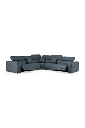 Blue Leather Recliner Sectional Sofa | OROA Modern Dalton | Oroa.com