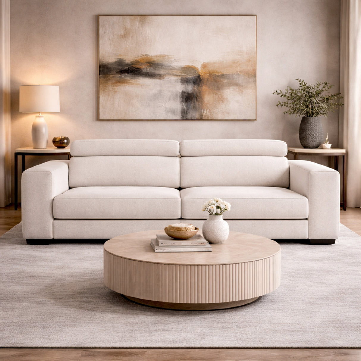   Cream Fabric Sofa Bed | Oroa.com