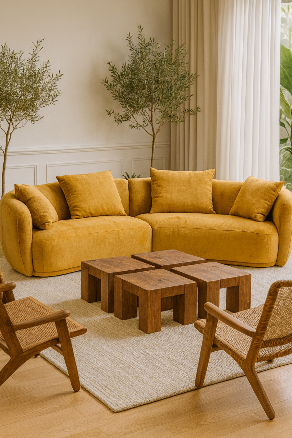   Yellow 4-Seater Sofa | Oroa.com
