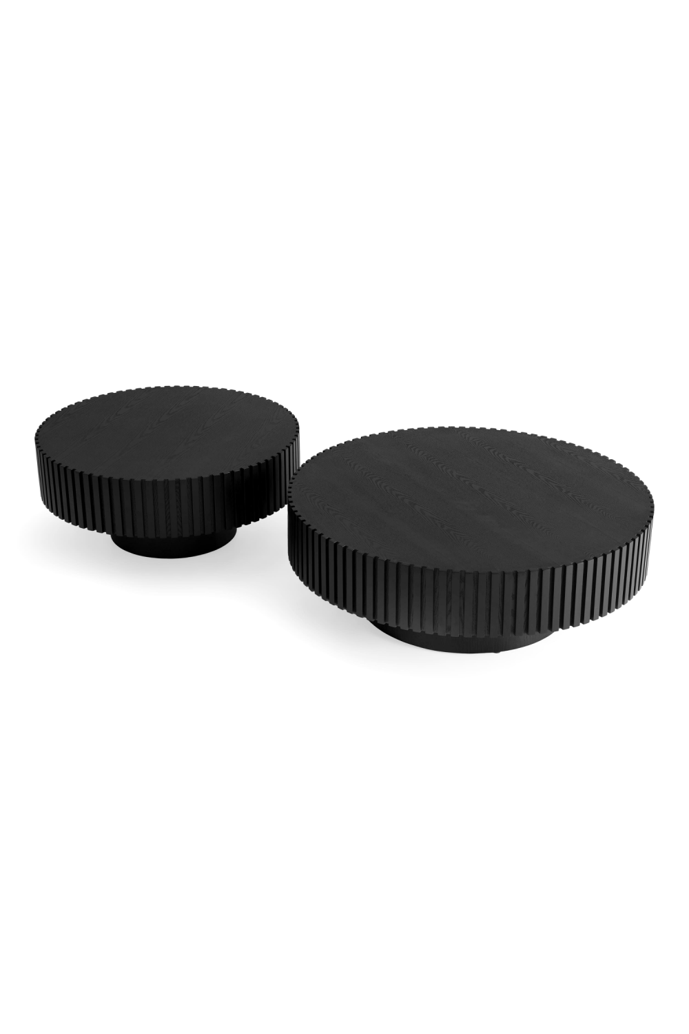 Ribbed Black Ash Coffee Tables (2) | OROA Modern Pierre | Oroa.com