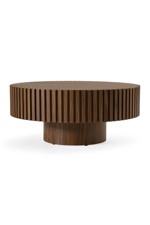 Ribbed Wooden Round Coffee Table | OROA Modern Pierre | Oroa.com