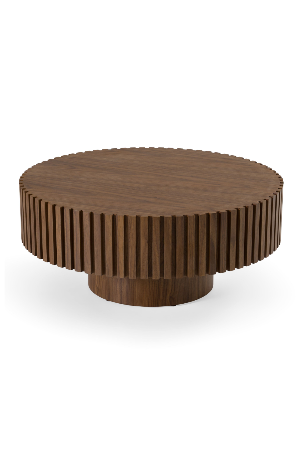 Ribbed Wooden Round Coffee Table | OROA Modern Pierre | Oroa.com