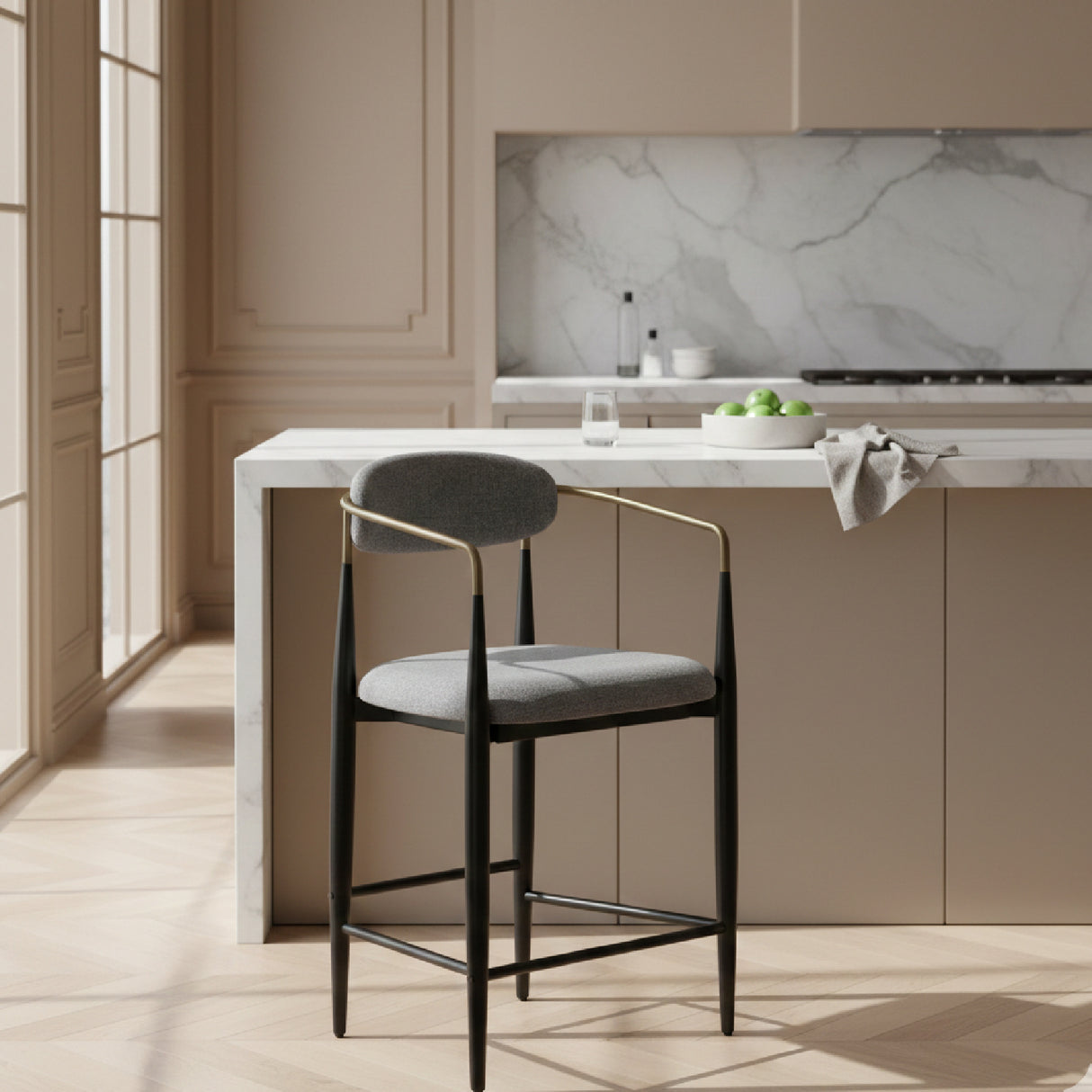   Gold-Armed Counter Chair | Oroa.com