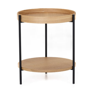   Round Wooden 2-Layer End Table | Oroa.com