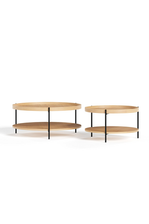 Round Wooden 2-Layer Coffee Table M | OROA Modern Savoy
