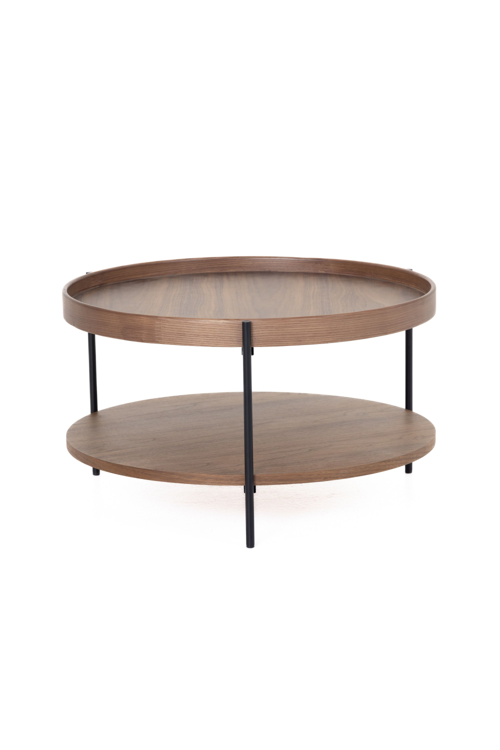 Round Wooden 2-Layer Coffee Table M | OROA Modern Savoy