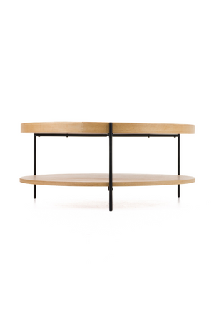 Round Wooden 2-Shelf Coffee Table | OROA Modern Savoy | Oroa.com