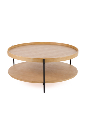 Round Wooden 2-Shelf Coffee Table | OROA Modern Savoy | Oroa.com