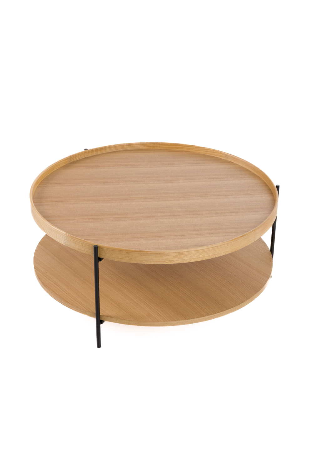 Round Wooden 2-Shelf Coffee Table | OROA Modern Savoy | Oroa.com