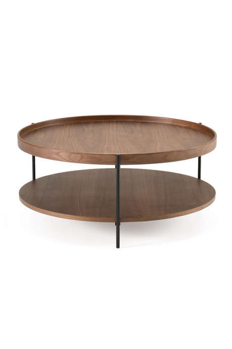 Round Wooden 2-Shelf Coffee Table | OROA Modern Savoy | Oroa.com