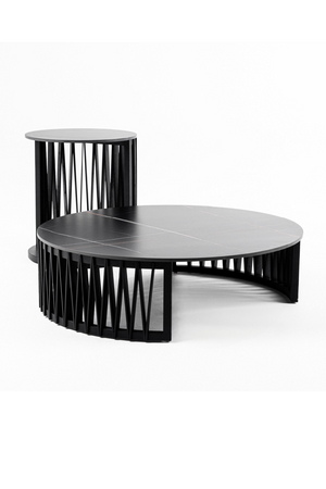 Round Black Ceramic Coffee Tables (2) | OROA Modern Larimer | Oroa.com