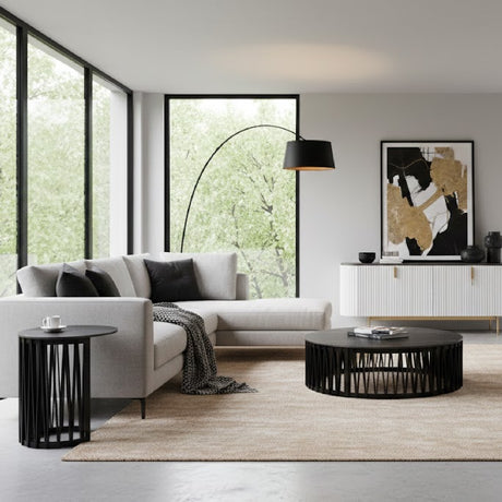   Round Black Ceramic Coffee Tables (2) | Oroa.com