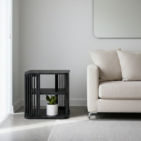   Slatted Black Ash End Table | Oroa.com