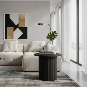   Black Ash Round End Table | Oroa.com
