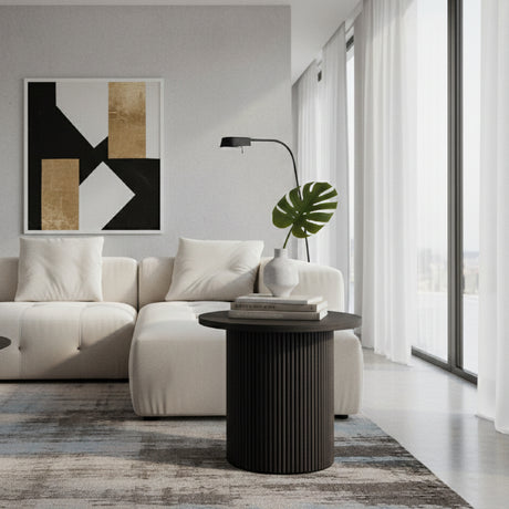   Black Ash Round End Table | Oroa.com