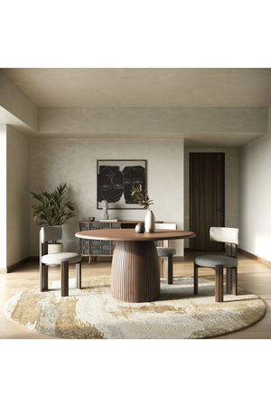 Round Walnut Veneer Dining Table | OROA Modern Sheridan | Oroa.com