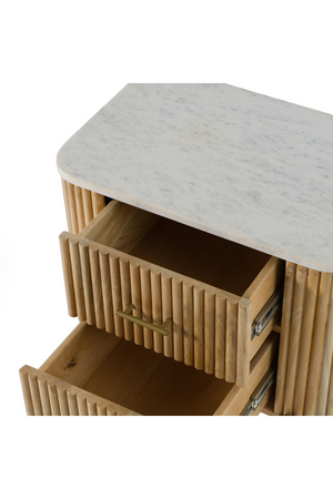 Varnished Mango Wood 2-Drawer Nightstand | OROA Modern Cambridge | Oroa.com