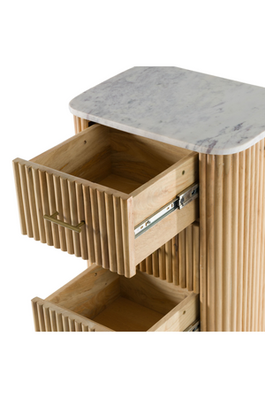 Fluted Mango Wood 5-Drawer Chest | OROA Modern Cambridge | Oroa.com