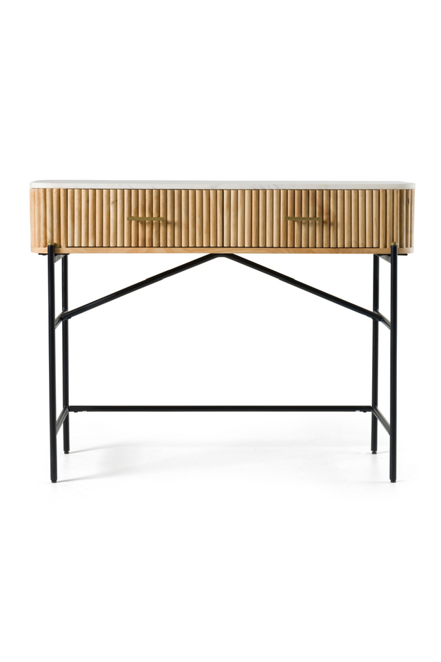 Varnished Mango Wood Vanity Table | OROA Modern Cambridge | Oroa.com