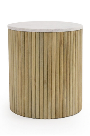 Fluted Mango Wood End Table | OROA Modern Cambridge | Oroa.com