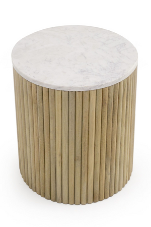 Fluted Mango Wood End Table | OROA Modern Cambridge | Oroa.com