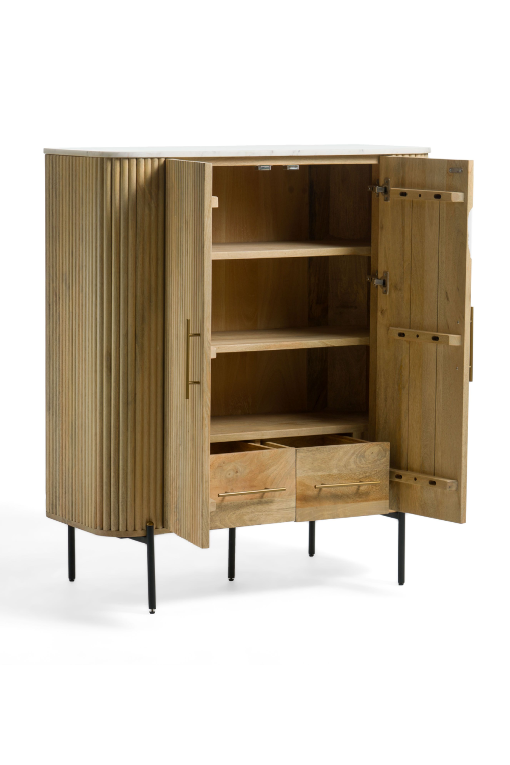 Mango Wood 2-Door Tall Sideboard | OROA Modern Cambridge | Oroa.com
