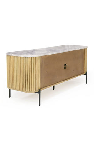 Fluted Mango Wood Media Unit | OROA Modern Cambridge | Oroa.com
