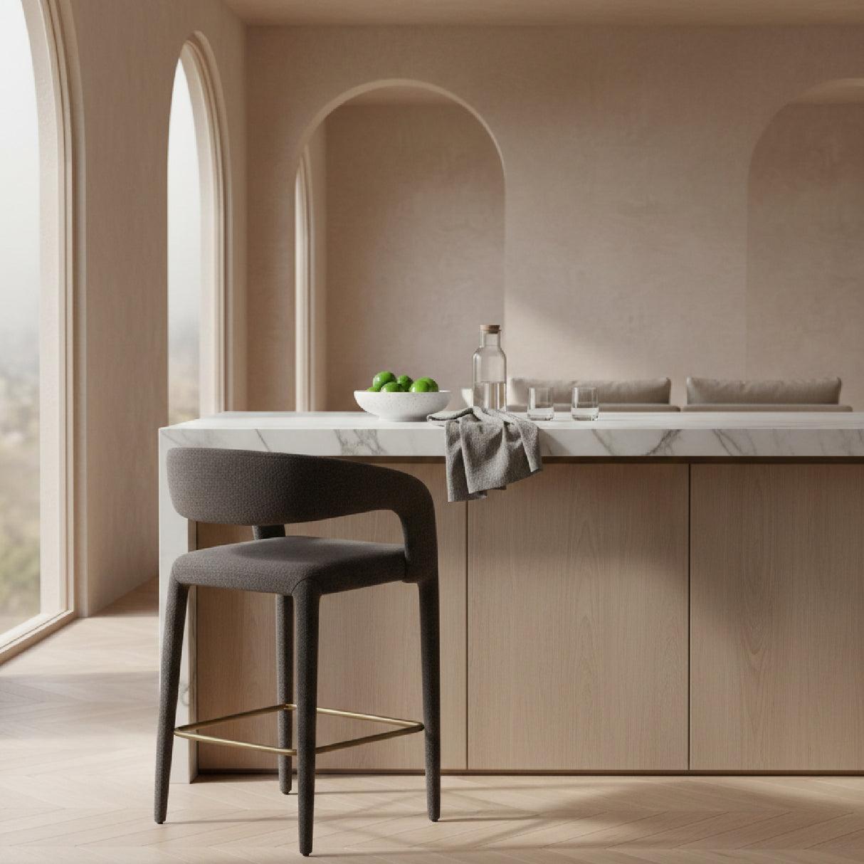   Fabric Upholstered Counter Chair | Oroa.com