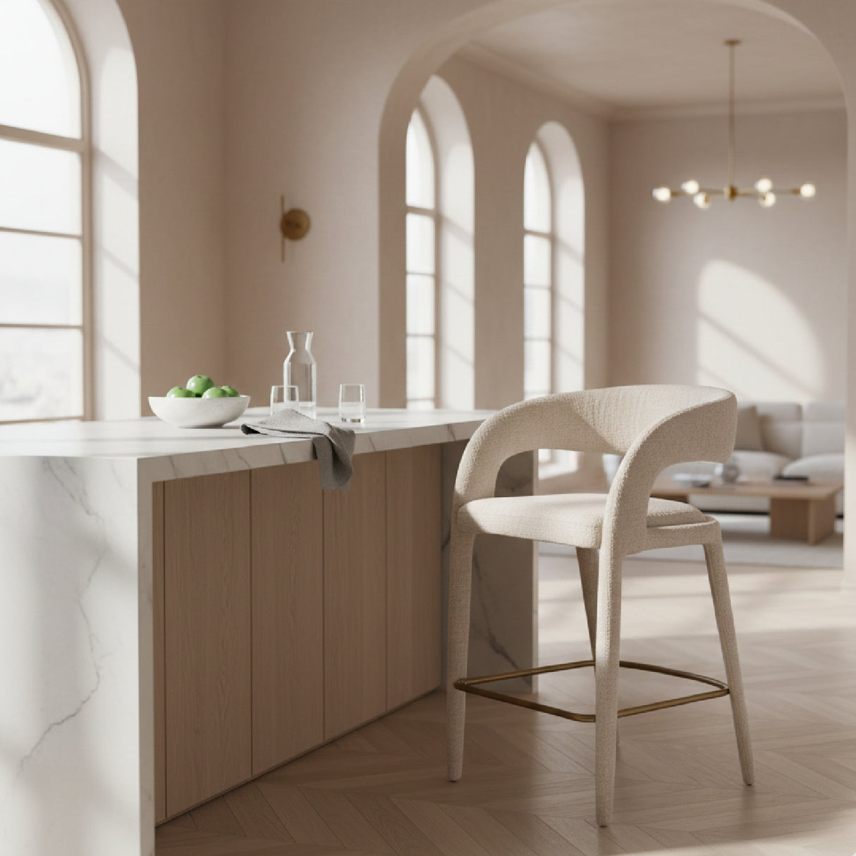   Fabric Upholstered Counter Chair | Oroa.com