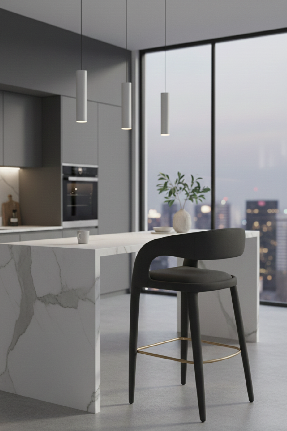 Vegan Leather Upholstered Bar Chair | OROA Modern Faerron | Oroa.com